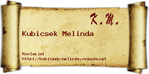 Kubicsek Melinda névjegykártya
