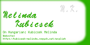 melinda kubicsek business card